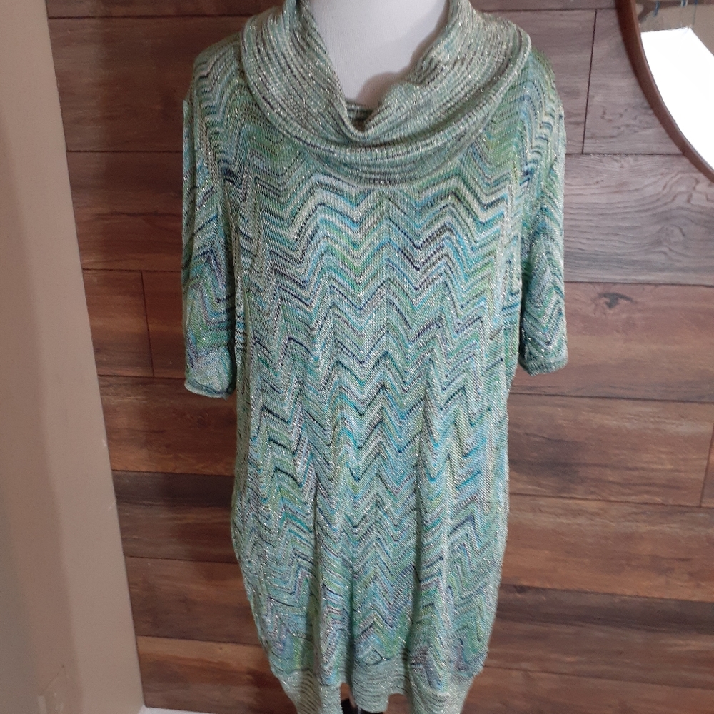🐇Cowl Tunic Metallic Knit Sweater by INC